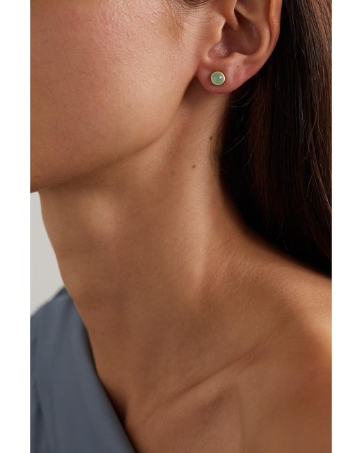 Ole Lynggaard Copenhagen Green Lotus 18-Karat, Aquamarine And Diamond Earrings