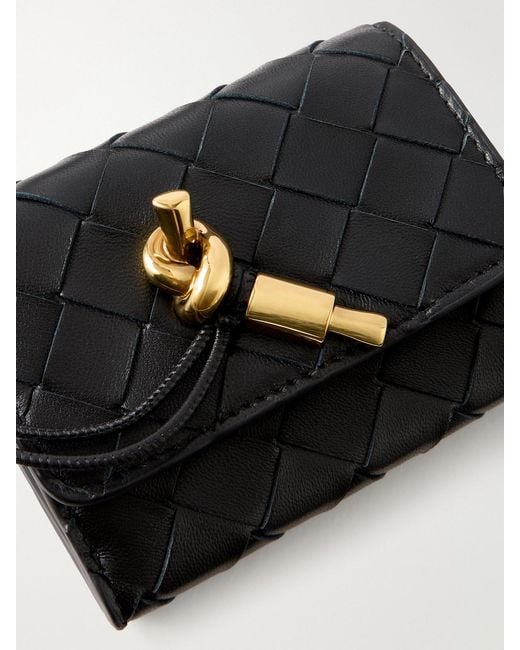 Bottega Veneta Black Andiamo Intrecciato Leather Wallet