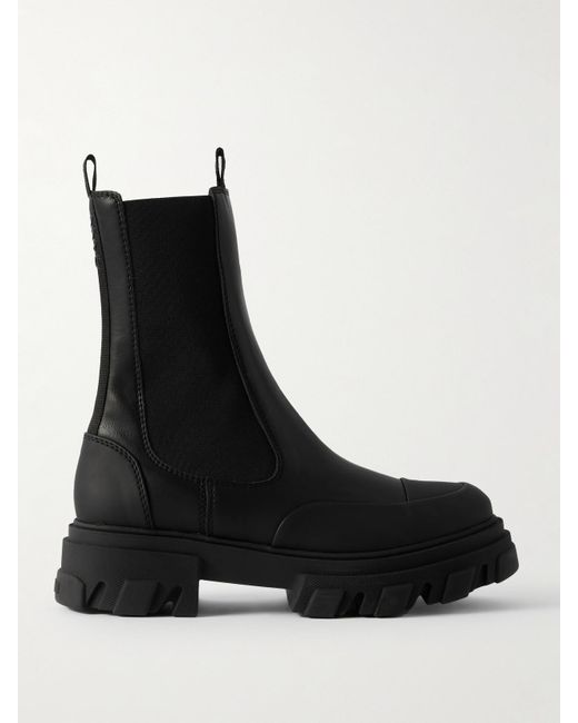 Bottines Chelsea En Cuir Ganni en coloris Black