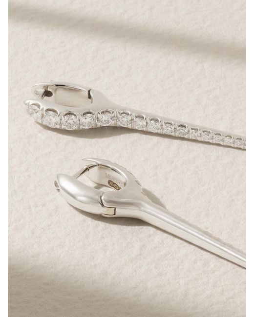 Melissa Kaye Natural Lola Needle Medium 18-Karat Diamond Earrings