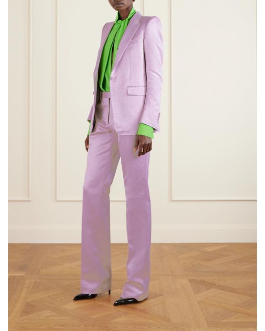 Tom Ford Green Cutout Draped Pleated Silk-Georgette Blouse