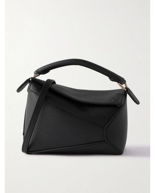Loewe Black Puzzle Edge Mini Textured-Leather Shoulder Bag