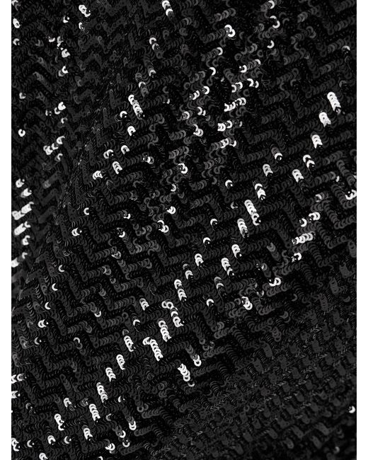 Anine Bing Black Josephine Sequined Tulle Top