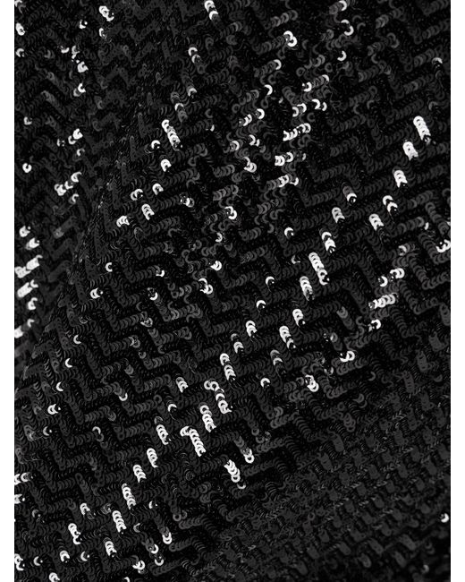 Anine Bing Black Josephine Sequined Tulle Top