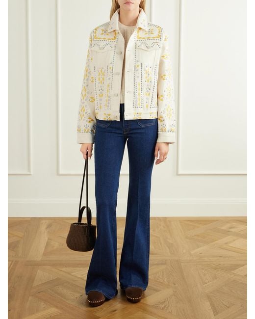 Mother Natural The Bruiser Appliquéd Studded Denim Jacket