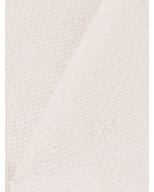Tom Ford Natural Off-The-Shoulder Cashmere And Silk-Blend Top