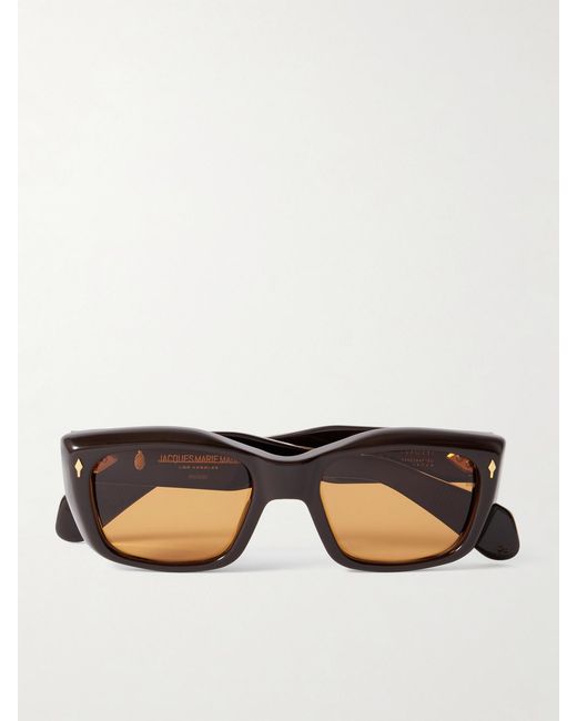 Jacques Marie Mage Brown Corniche D-Frame Acetate Sunglasses