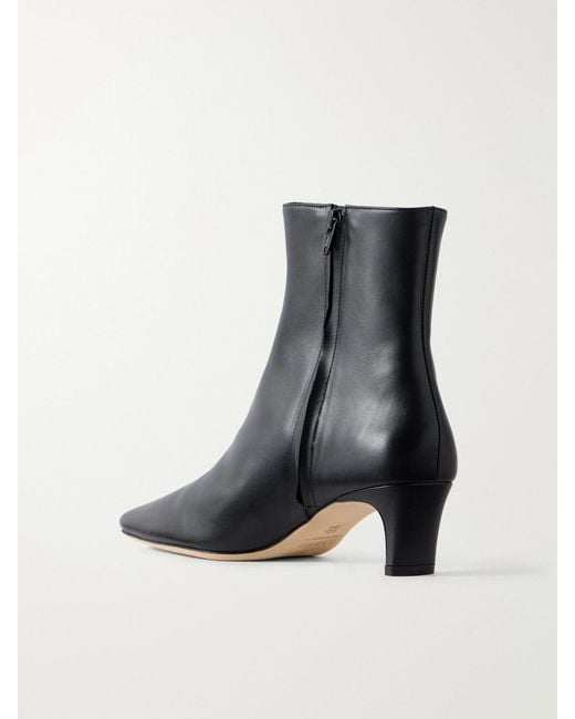Staud Black Wally 55 Leather Ankle Boots