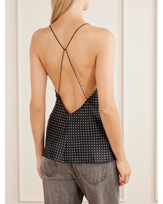 Nili Lotan Black Emile Polka-Dot Silk-Satin Camisole