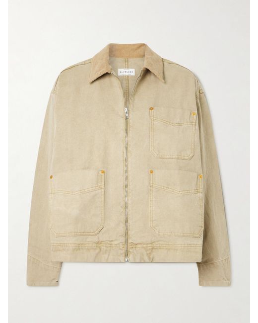 SLVRLAKE Denim Natural Casey Jacke Aus Canvas Mit Cordbesatz