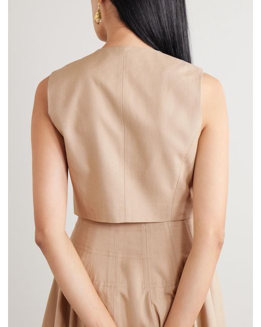 Heirlome Natural Danielle Cropped Silk Top