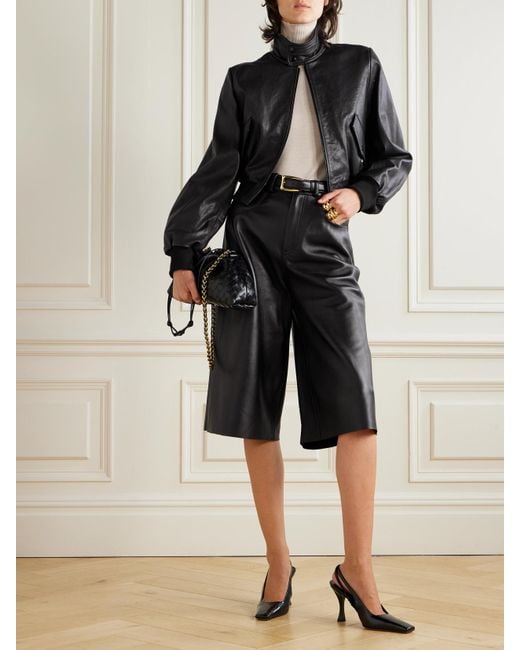 FRAME Black The Harrington Leather Jacket
