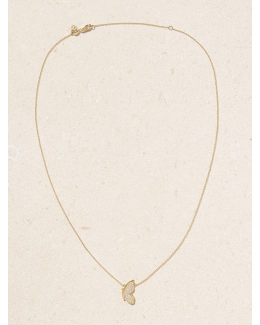 Sydney Evan Natural Small Flying Butterfly 14-Karat Diamond Necklace