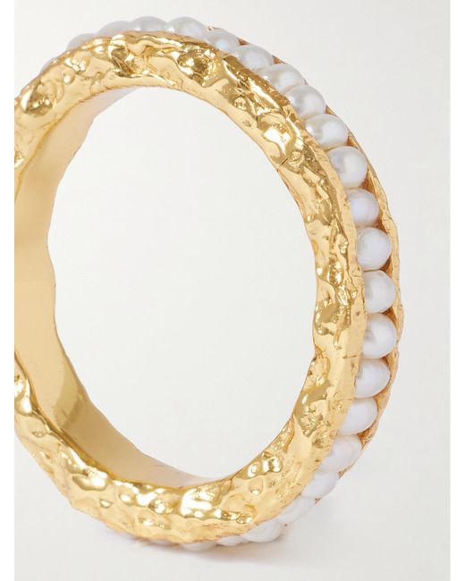 Pacharee Metallic Vergoldeter Ring Mit Perlen