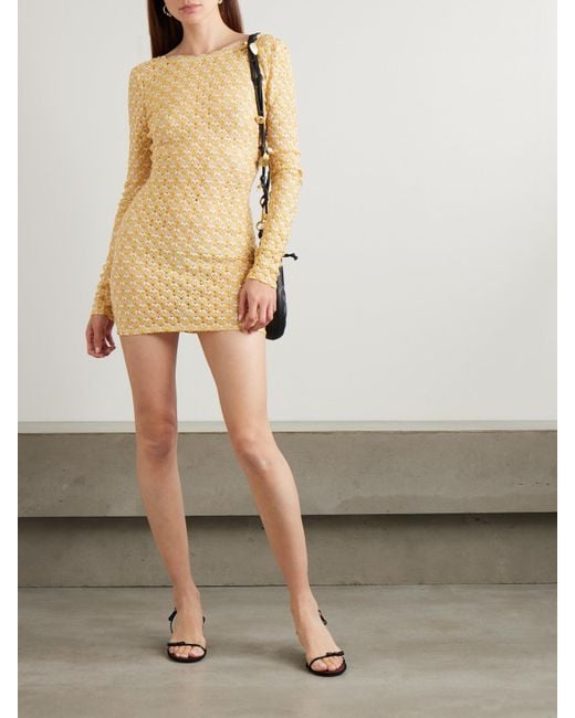 missoni metallic crochet knit mini dress Pleated Dgrad Metallic Crochet-knit Mini Dress