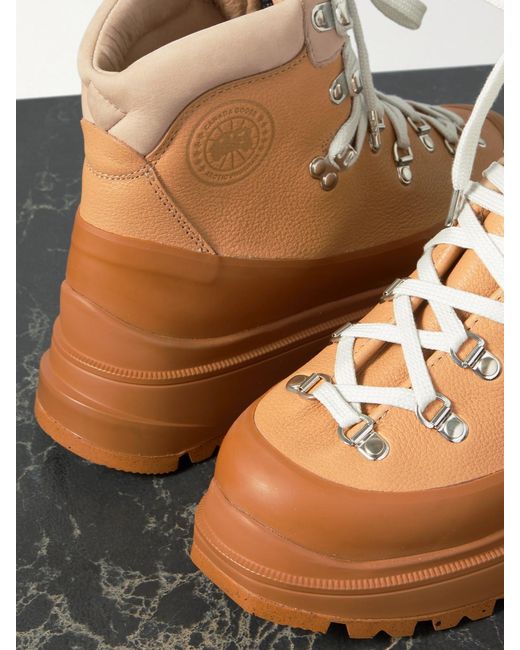 Canada Goose Brown Journey Suede-trimmed Textured-leather Ankle Boots