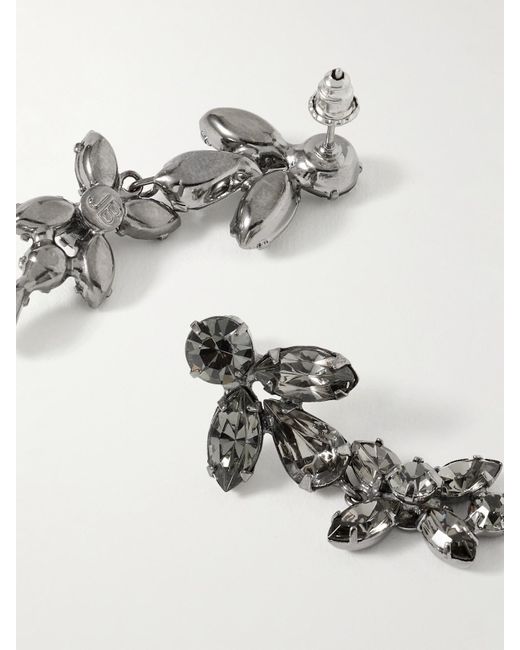Jennifer Behr Black Liss Gunmetal-Tone Crystal Earrings