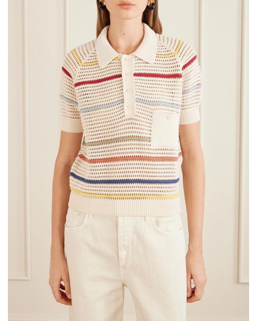 Alix Of Bohemia Natural Lessi Carnival Cotton-Knitted Polo Shirt