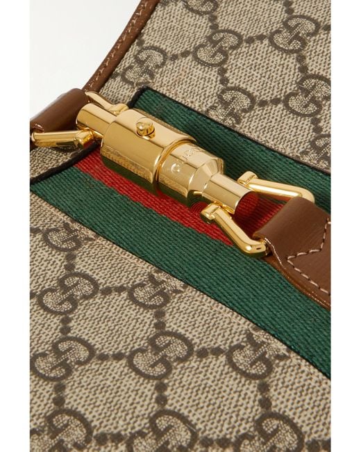 Sac Porté Épaule En Toile Enduite À Ruban Web Et En Cuir Jackie 1961 Small Gucci en coloris Natural