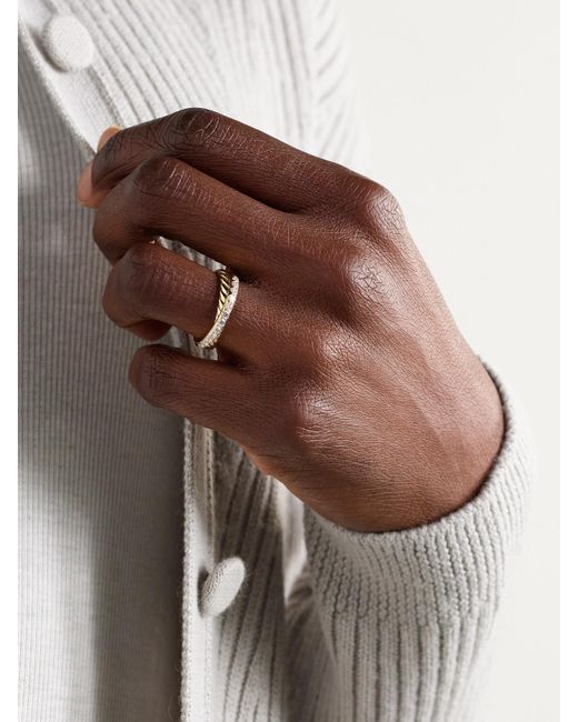 David Yurman Natural Crossover Two Row Ring Aus 18 Karat Mit Diamanten