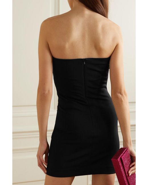 16Arlington Black Althenea Strapless Embellished Stretch-crepe Mini Dress