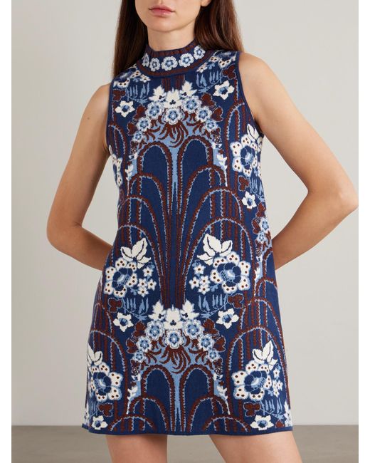 Cara Cara Blue Ayla Minikleid Aus Einer Metallic-Wollmischung