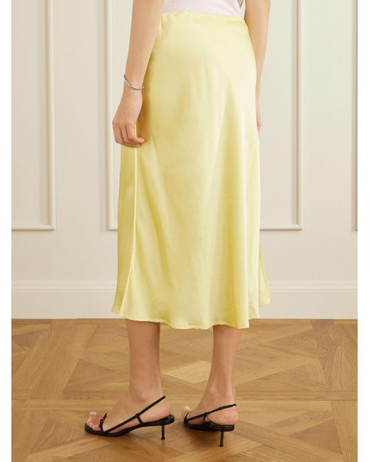 Jil Sander Yellow Satin Midi Skirt