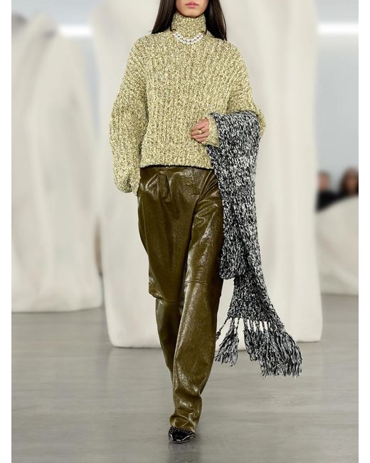 Ulla Johnson Natural Albie Ribbed-Knit Turtleneck Sweater