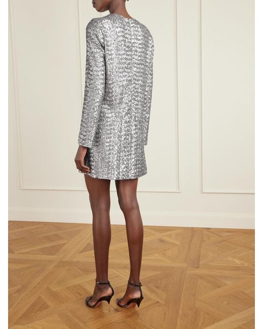 Veronica de Piante Gray Layla Sequined Tulle Mini Dress