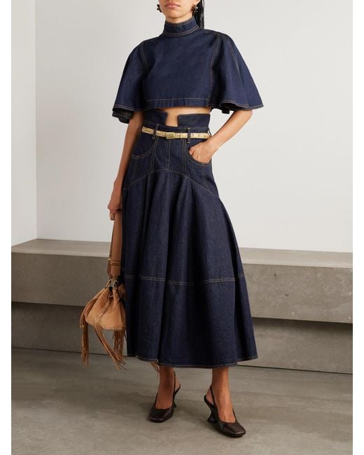 Zimmermann Blue Hypnotic Midi-Jeansrock