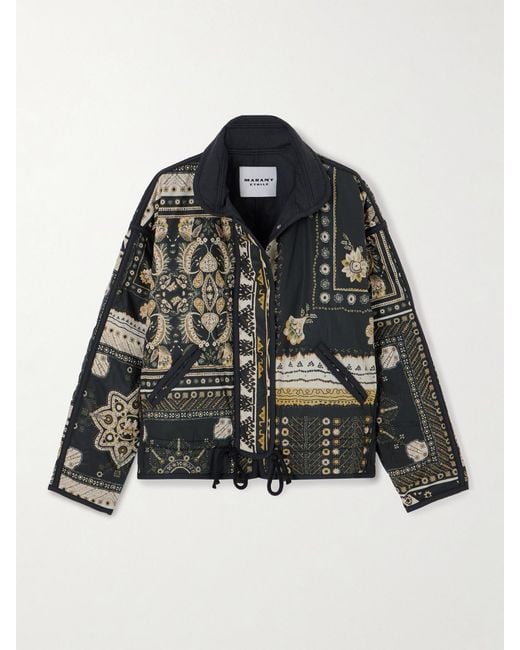 Isabel Marant Black Granger Padded Printed Shell Jacket