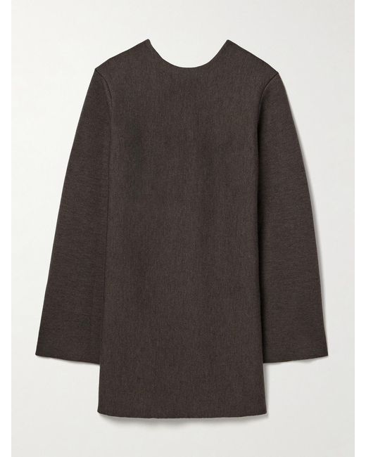 Khaite Black Elle Wool-Blend Mini Dress