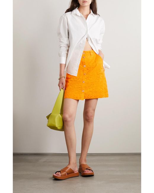 Nanushka Orange Lycka Organic Cotton-Jacquard Mini Skirt