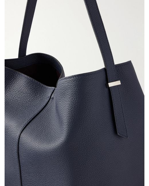 Metier Blue Tilt 22 Textured-Leather Shoulder Bag