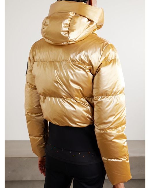 Goldbergh Bombardino Hooded Quilted Metallic Down Ski Jacket
