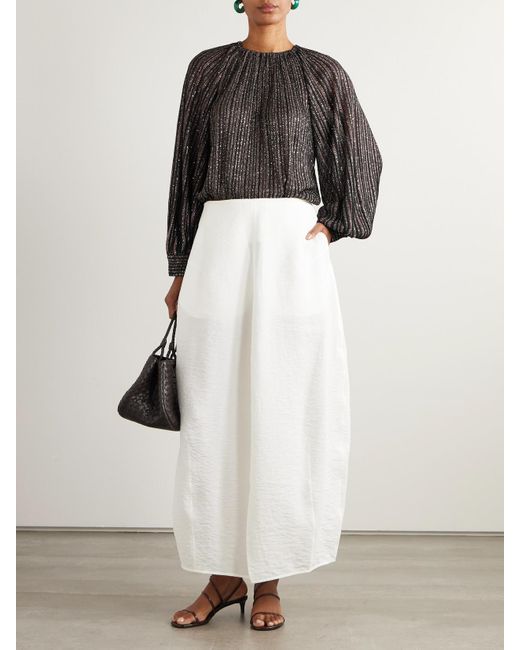 Missoni Black Sequin-Embellished Striped Metallic Crochet-Knit Blouse