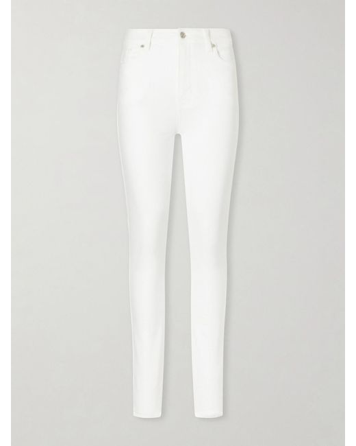 FRAME White Le High Skinny High-Rise Skinny-Leg Cotton-Blend Jeans