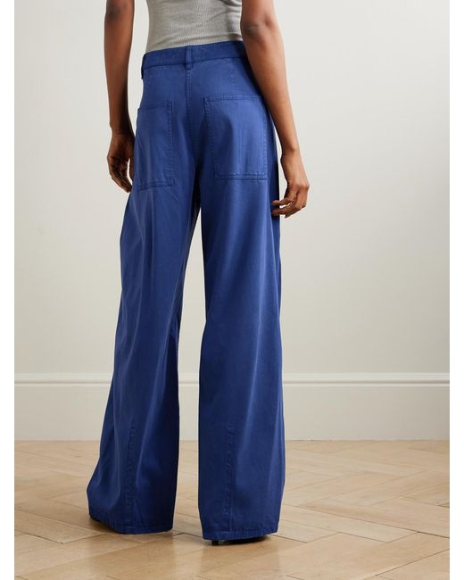 Tibi Blue Sid Tencel Lyocell-Blend Wide-Leg Pants