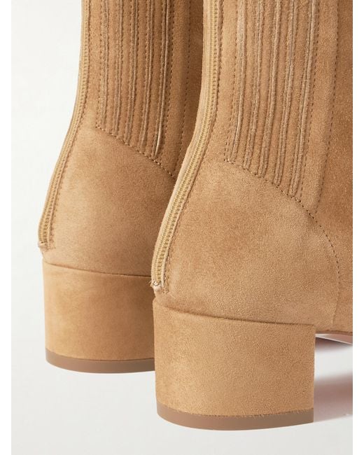 Aquazzura Natural Saint Honoré 35 Suede Ankle Boots