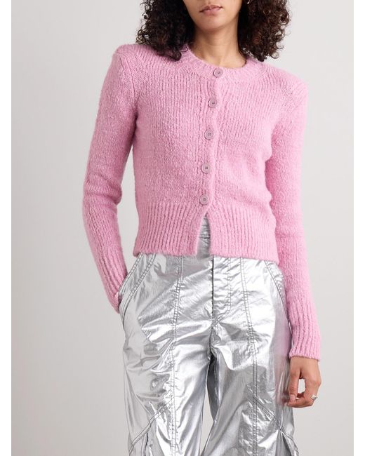 Isabel Marant Pink Kathlen Knitted Bouclé Cardigan