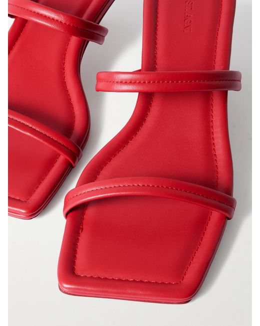 St. Agni Red Leather Sandals