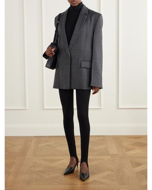 Totême  Black Herringbone Wool Blazer