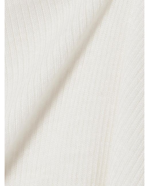 Gabriela Hearst White Cinxia Tanktop Aus Einer Gerippten Mischung Aus Kaschmir, Seide Und Hanf