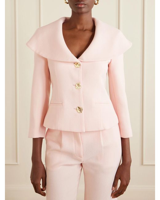 Violante Nessi Pink Manuela Wool-Crepe Jacket