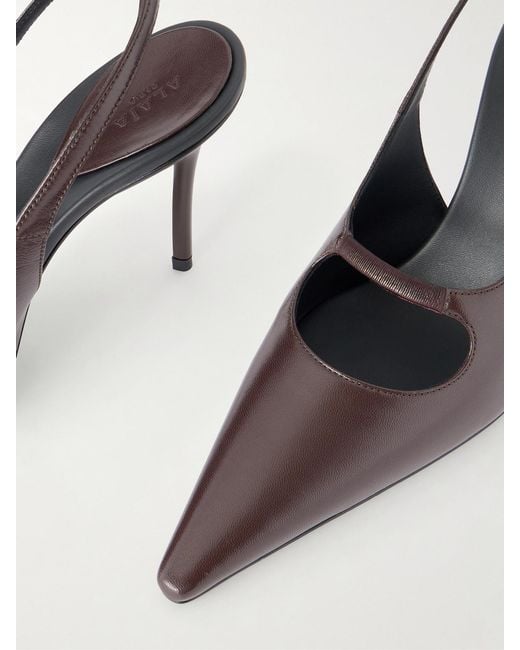 Alaïa Brown Drop 90 Slingback Pumps