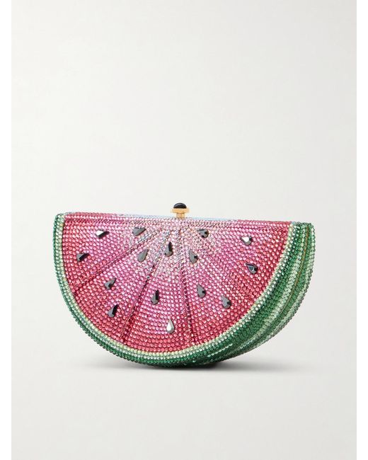 Judith Leiber Pink Watermelon Slice Crystal-Embellished-Tone Clutch