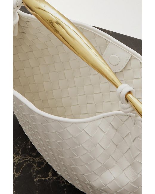 Bottega Veneta Gray Sardine Small Intrecciato Leather Tote