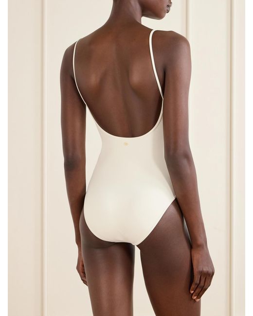 Valentino Garavani Pink Logo Print Swimsuit