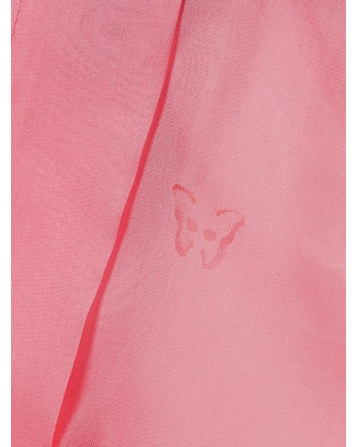 Kiki de Montparnasse Pink Laser-Cut Silk-Organza Shorts