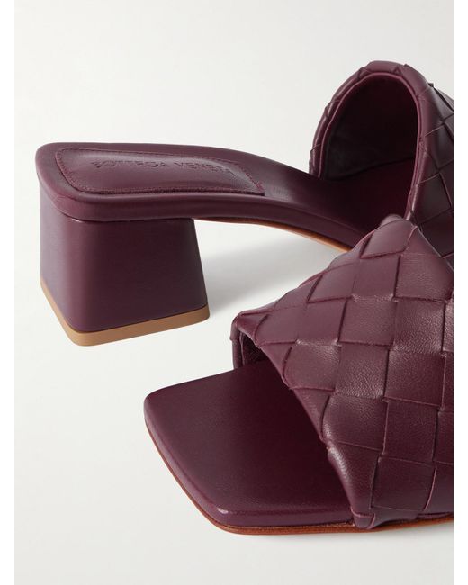 Bottega Veneta Purple Riva Intrecciato Leather Mules
